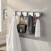 Broom Mop Holder with Hooks Wall Mounted Broom Storage Rack No Drilling Self-Adhesive Mop Broom Organizer for Bathroom