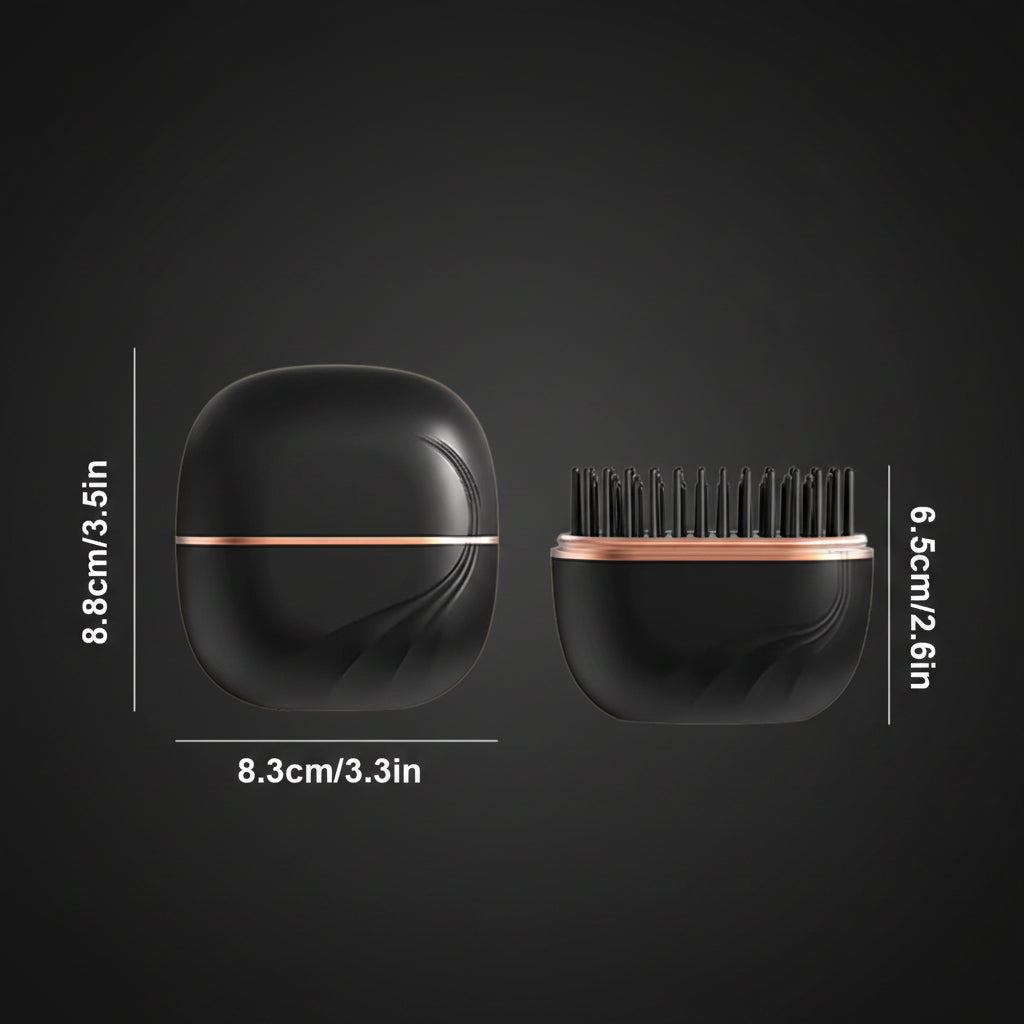 Electric Heating Hair Straightener Brush Portable Mini Hair Straightener 3 Temperature Hot Hair Comb Anti-Scald for Men & Women