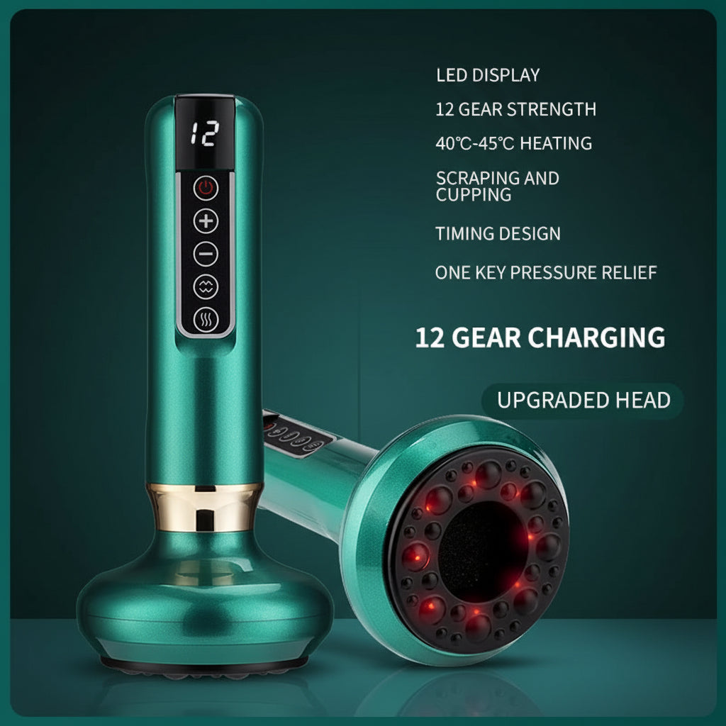 Smart Body Massager Vacuum Suction Device Cellulite Fat Bruning Handheld Chinese Sculpting Heating Cans for Belly Back Massage