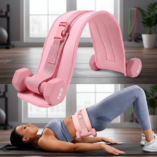 Pink Thrust Belt – for Dumbbells, Kettlebells, and Plates – Slip-Resistant Padding for Hip Protection – Perfect for Gym, Home, and On-The-Go Workouts