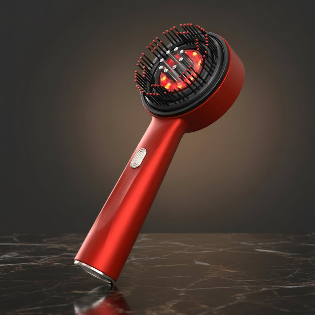 Electric Scalp Vibration Massage Comb Infrared Head Knead Massager Red Light Hair Growth Liquid Oil Applicator Anti-Hair Loss