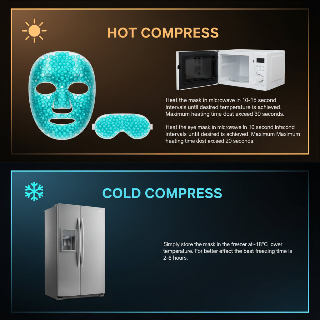 Gel Cooling Ice Face Eye Mask Facial Mask Hot Cold Compress Pack Gel Beads Cold Face Eye Mask Ice Pack,Compress Sleeping Facespa