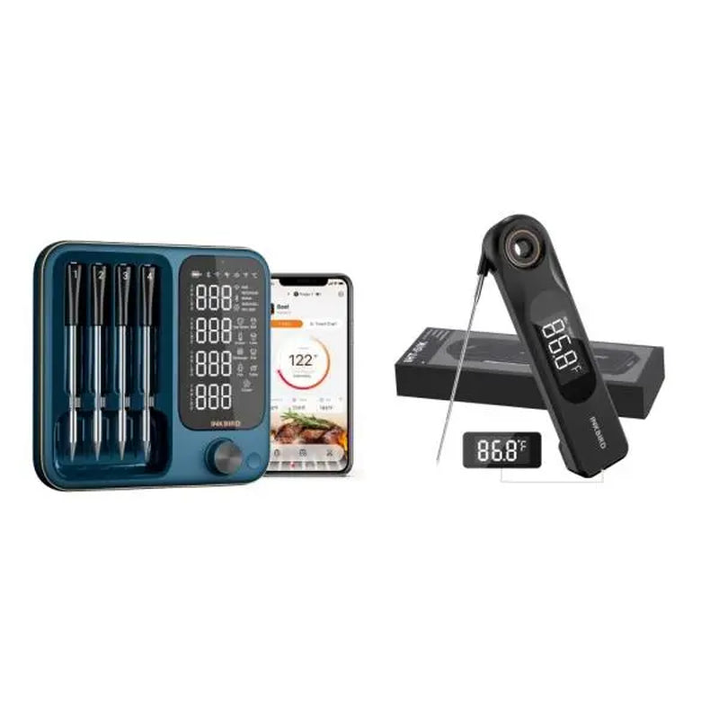 INKBIRD Wifi 5G and Bluetooth Meat Thermometer with 4 Multi-Sensor Probes, NIST Accredited Accuracy, for Apple Watch Monitoring for BBQ, Grill, Oven ,Restock