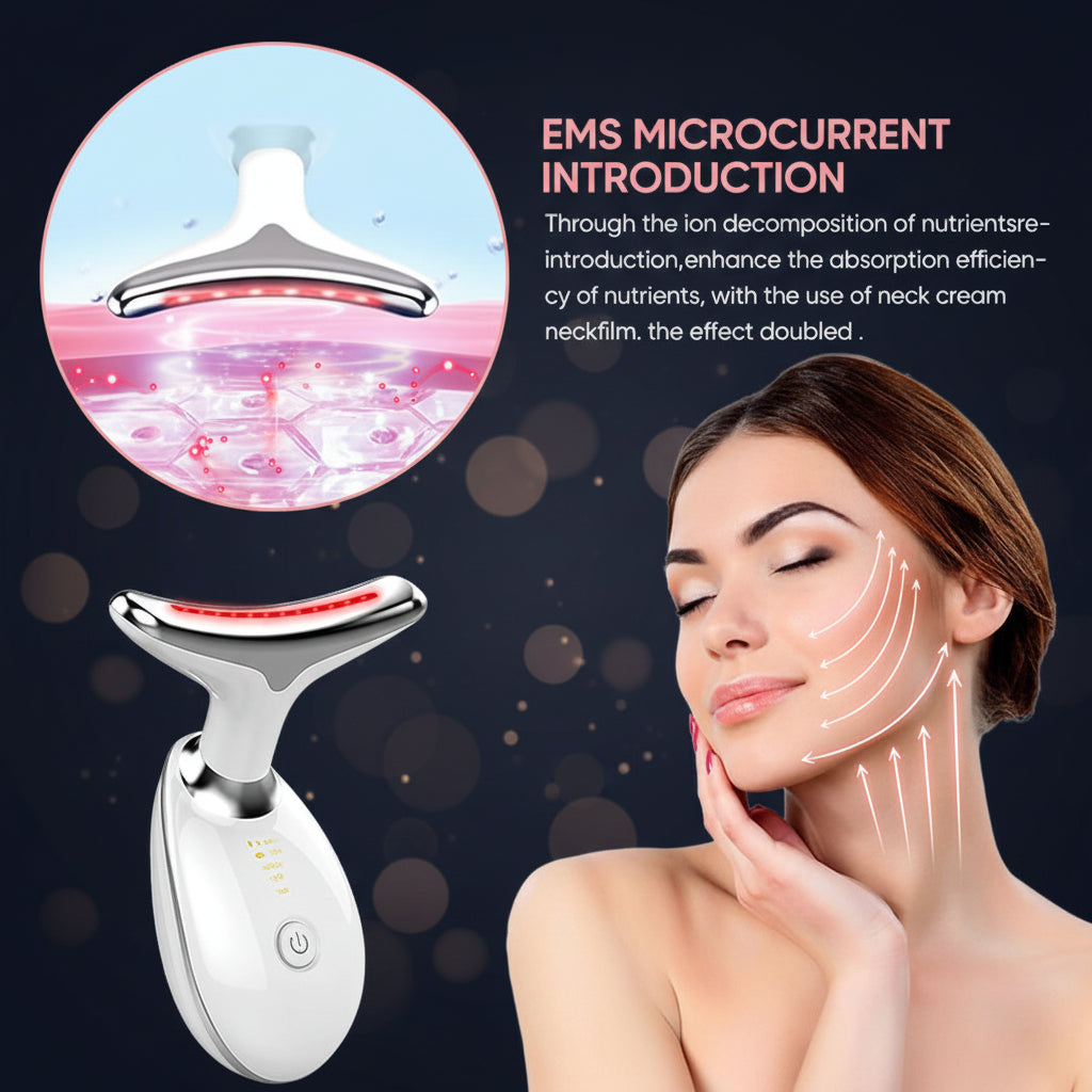Facial Massager for Skin Care | Double Chin Treatment | 7 Color Modes | Face Sculpting Tool | Thermal, Vibration, Microcurrent | USPS/UPS Tracking (US Shipping Only)