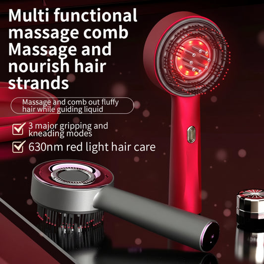 Electric Scalp Vibration Massage Comb Infrared Head Knead Massager Red Light Hair Growth Liquid Oil Applicator Anti-Hair Loss
