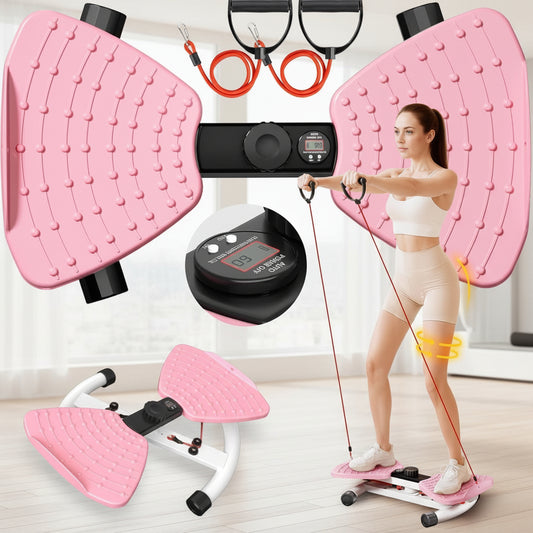 Waist Twister Machine Exercise Fitness Tool, Ab Twister Board with the Smart LED Digital Monitor, 300Lbs Capacity & 20Db Ultra-Quiet, Anti-Slip Home Gym Workout Equipment for Women Belly Fat